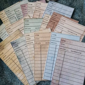20 Retro Blank Library Cards Book Checkout Due Date Bookmark Craft Ephemera - Picture 1 of 5