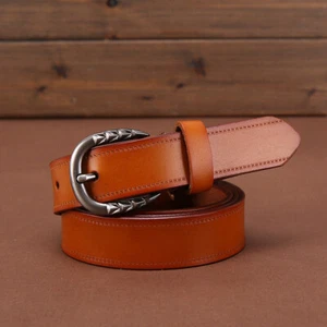 Womens Leather Belt Fashion Casual Waistband With Alloy Bule For Daily - Picture 1 of 11
