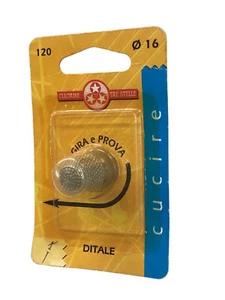 DITALE IN METALLO PER CUCIRE SARTORIA PROTEZIONE DITA DA AGHI SPILLI DIAMETRO 16 - Imagen 1 de 1