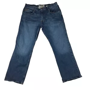 ARIAT M4 Low Rise Bootcut Jeans Men's 37 x 30 Blue Denim Western Rodeo Cowboy - Picture 1 of 14