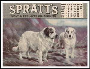 PYRENEAN MOUNTAIN DOG LOVELY VINTAGE STYLE SPRATTS DOG FOOD ART PRINT POSTER - Picture 1 of 1