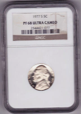 1977 S 5C Jefferson Head Nickel PF 68 Ultra Cameo NGC Certified - Image 1 of 2