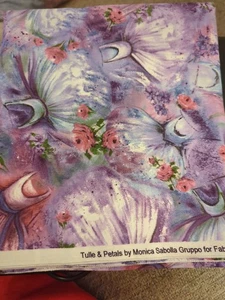 Tulle Gowns And Roses Cotton Fabric ("Tulle And Petals", Fabri-Quilt) - Picture 1 of 4