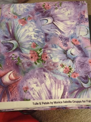 Tulle Gowns And Roses Cotton Fabric ("Tulle And Petals", Fabri-Quilt) - Image 1 of 4