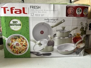 T-fal Recycled Ceramic Nonstick Cookware Set 12 Piece, Oven 12 Green - Picture 1 of 1