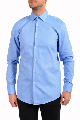 Camisa de vestir Hugo Boss para hombre "Marley US" azul ajuste nítido con botones Foto 1 de 4