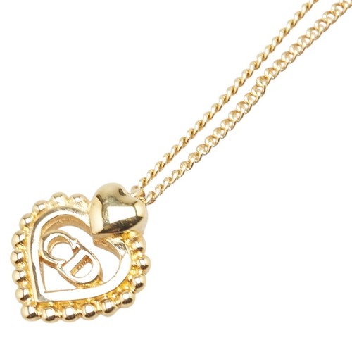 Collana Dior CD logo cuore placcato oro donna ottima