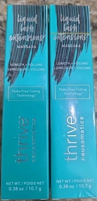 🔥 2pk Máscara de extensión líquida de pestañas Thrive Causemetics Brynn Rich Black 0,38 oz Foto 1 de 4