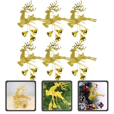  6pcs Weihnachtsbaum hängende Dekorationen Party Rentiere Anhänger - Bild 1 von 4