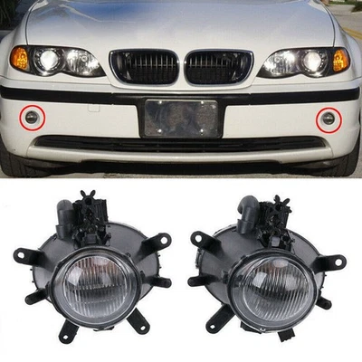 Pair Front Bumper Fog Light Housing For BMW E46 4-Door 325i 325xi 330i 2002-2005 — 第 1/4 张图片