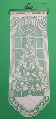 Percha de pared/puerta vintage de encaje blanco para árbol de Navidad estilo rural Foto 1 de 4