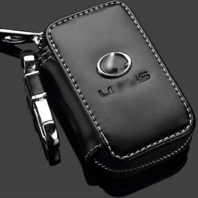 Cowhide Leather Car Key Case Bag Keychain Remote Key Fob Cover for LEXUS - Image 1 of 4