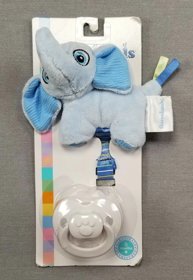 New Garanimals Blue Elephant Pacifier Holder & Pacifier - Image 1 of 1