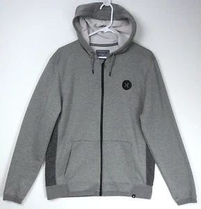 Hurley Nike Dri Fit Zip Up Hoodie Hooded Sweatshirt Jacket Gray Mens Medium - Picture 1 of 11