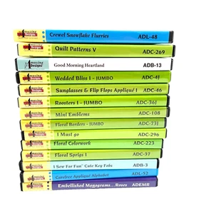 AMAZING DESIGNS Machine Embroidery CDs (YOU CHOOSE) - USED - Picture 1 of 43