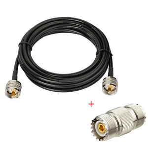 6ft RG58 Coax Cable UHF Male PL259 to UHF Male & SO-239 UHF Female Coax Adapter - Picture 1 of 8