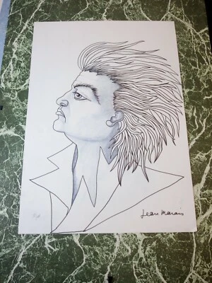 Jean MARAIS  Lithographie signée numérotée 62x44 - Photo 1/2