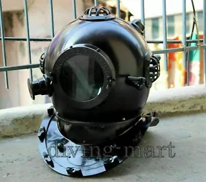 Diving Helmet Gift Navy Brass Steel & Aluminum Black Mark IV Anchor Style Gift - Picture 1 of 5