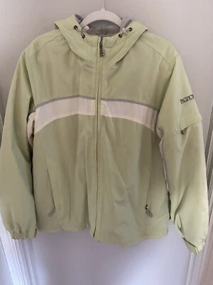 Chaqueta Pacific Trail para mujer L verde claro cremallera completa con capucha gris forro polar Foto 1 de 4