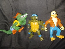 Teenage Mutant Ninja Turtles Lot Of 3 Figures Leatherhead, Hardhead Leo Ace Duck