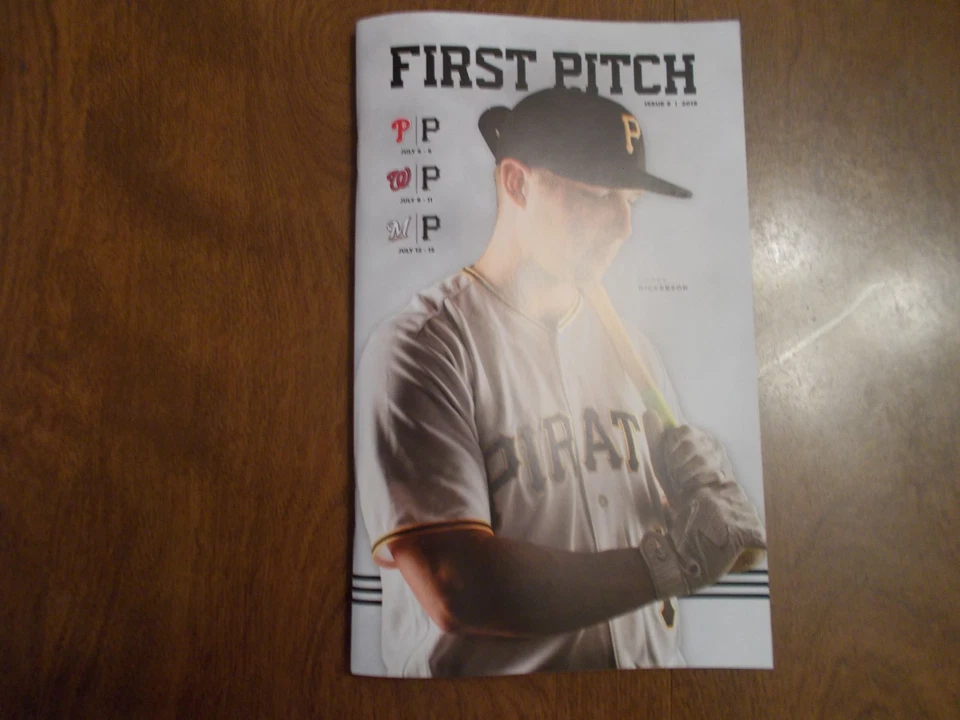 2018 Pittsburgh Pirates First Pitch Issue 8 Dickerson Phillies Nationals Brewers - Image 1 of 1
