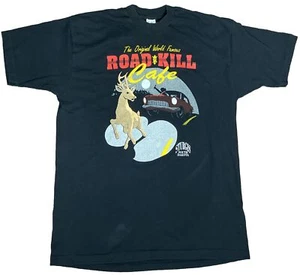 VTG ROAD KILL CAFE Sturgis Single Stitch T Shirt Men’s  2XL Black Made In USA - Picture 1 of 6