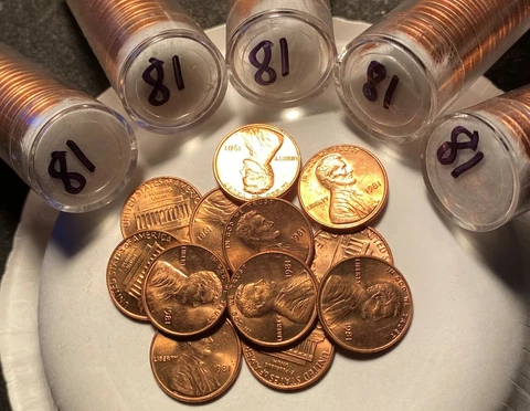 1981-P Lincoln Memorial Cents Roll BU to Gem * From Mint Sewn Bag * Cover