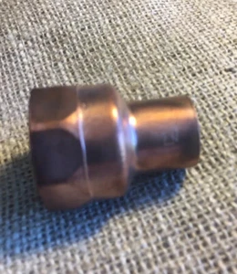 3/4" x 1" COPPER FEMALE ADAPTER C x F ADAPTER (COPPER SWEAT x FPT ADAPTER)CPR-10 - Picture 1 of 6