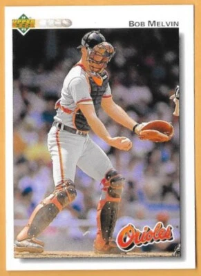 BOB MELVIN BALTIMORE ORIOLES #692 - UPPER DECK NM-MT 1992 - Image 1 of 2