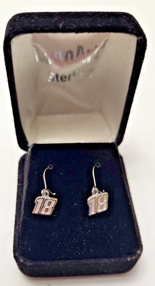 Pendientes artísticos con logotipo de ley Nascar #18 de Kyle Busch Foto 1 de 1