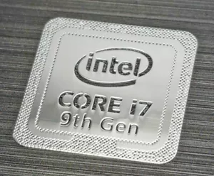 Intel Core i7 9th Gen Silver Chrome Sticker 18 x 18mm Case Badge - Picture 1 of 1