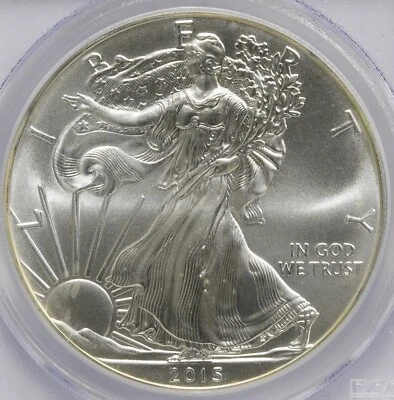 2015 Silver American Eagle PCGS MS-70 First Strike w/ John Mercanti Signature - Image 1 of 4