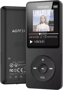 AGPTEK A02X 32GB Bluetooth MP3 Player with Speaker FM Radio Voice Recorder BLK - Picture 1 of 6