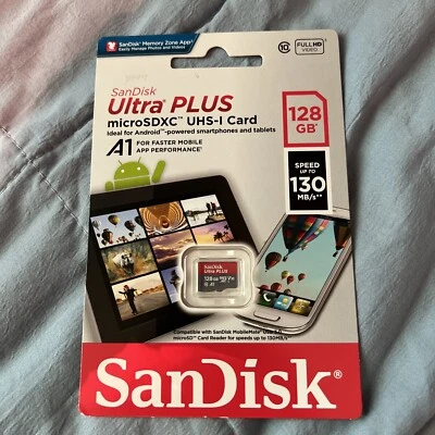 SanDisk - Ultra PLUS 128GB microSDXC UHS-I Memory Card Mobile - Image 1 of 4