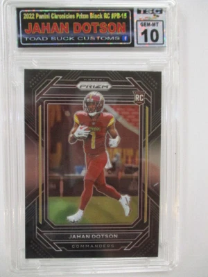 2022 Panini Chronicles RC Prizm Black #PB-15 Jahan Dotson Graded TSC - Image 1 of 2