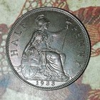 GEORGE V 1933 BRONZE HALF PENNY