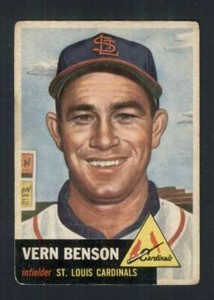 1953 Topps #205 Vern Benson EX/EX+ RC Rookie Cardinals 87970 