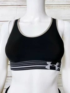Under Armour Womens Sports Bra Size S Black Racerback Activewear - Picture 1 of 4