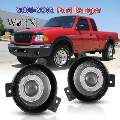 For 2001-2003 Ford Ranger Clear Lens Pair Fog Lights Halo Projector Bumper Lamps - Image 1 of 4