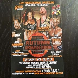 MCW Autumn Armagedoon Tour Oct 18, 2014 Fredrick, MD Advertising Card - Picture 1 of 6