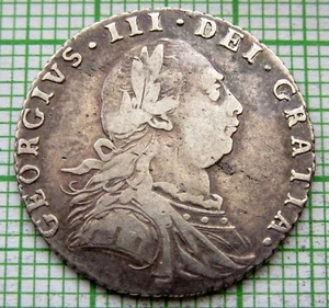GREAT BRITAIN GEORGE III 1787 SIXPENCE 6 PENCE, SILVER BETTER GRADE - Picture 1 of 6
