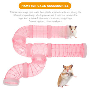 Pink Plastic Hamster Tunnel Toy DIY Labyrinth