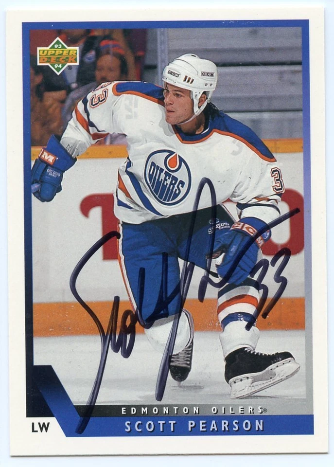 SCOTT PEARSON OILERS AUTOGRAPH AUTO 93-94 UPPER DECK #389 *38314 - Image 1 of 1