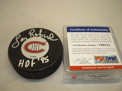 Larry Robinson Signed Montreal Canadiens Hockey Puck Autographed PSA/DNA COA 1H - Image 1 of 3
