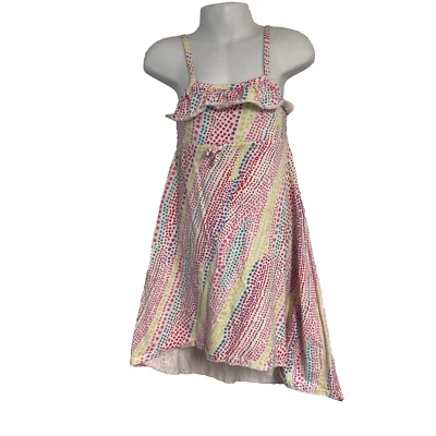 Vestido sin mangas de verano Hurley colorido talla 4-5 rosa púrpura patrón de lunares  Foto 1 de 4