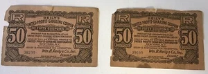 Vintage Coupon WM B. REILY Co. Profit Sharing 50's REILY FOODS lot of 2 - Picture 1 of 2