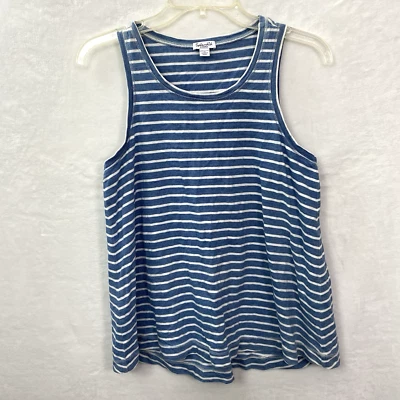 Camiseta sin mangas Splendid de algodón para mujer talla XS azul blanco a rayas Foto 1 de 4