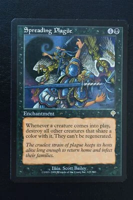 Magic The Gathering MTG SPREADING PLAGUE Invasion LP Lightly Played - Image 1 of 2