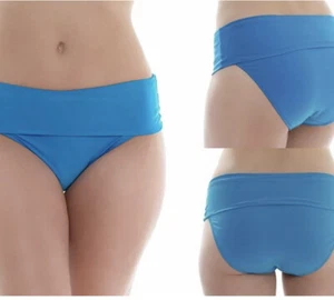 BLUE BIKINI BOTTOMS/FULL BRIEFS /SWIM BRIEFS SIZE XL (UK 16-18) FOLD OVER - Picture 1 of 5