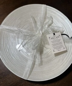 Akcam 8.25” SIDE SALAD Plates IVORY Pearl Creme Swirl Pattern Textured NEW!!! 4 - Picture 1 of 5
